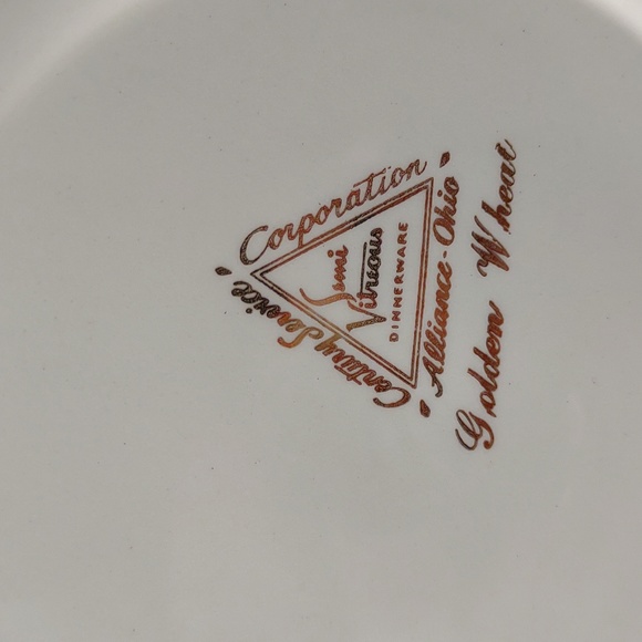 Vintage Golden Wheat dessert plates - Picture 3 of 3